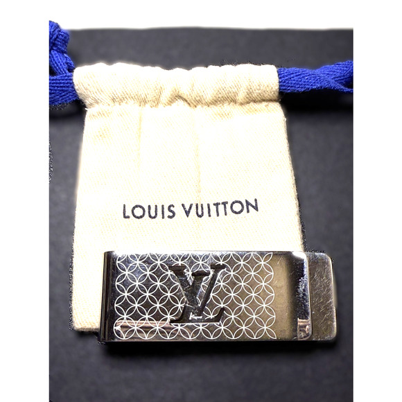 Louis Vuitton Silver Money Clip Dust Bag Champs Elysees Metal LV Logo M65041 - Picture 1 of 6